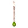 Image 1 : 1.80 ctw Peridot & Diamond Necklace Jewelry 14KT Rose Gold - GG#2803