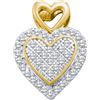 Image 1 : 0.15CT Diamond Heart 10KT Pendant Yellow Gold - GD103414