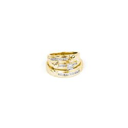 0.25CT Diamond Trio Set 10KT Ring Yellow Gold - GD29593