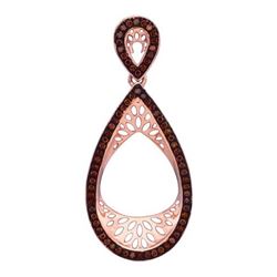0.25CTW White and Champagne Diamond Micro-Pave 10KT Pendant Rose Gold - GD88337