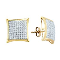 0.50CT Diamond Micro-Pave 10KT Earrings Yellow Gold