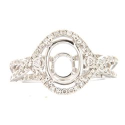 Genuine 14K White Gold 0.63CTW Diamond Semi Mount Ring - REF-87A7X
