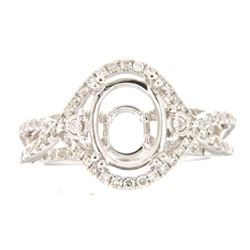 Genuine 14K White Gold 0.63CTW Diamond Semi Mount Ring - REF-87A7X