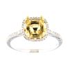Image 1 : Genuine 14K Two Tone Gold 0.28CTW Diamond Semi Mount Ring - REF-47Z2T