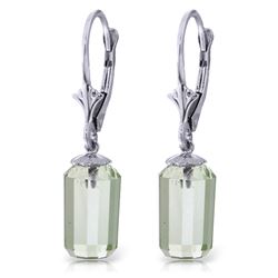 9 ctw Green Amethyst Earrings Jewelry 14KT White Gold