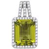 Image 1 : 0.25CT Diamond and 2.60CT Peridot Anniversary 14KT Pendant White Gold