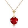 Image 1 : 1.45 ctw Ruby Necklace Jewelry 14KT Yellow Gold