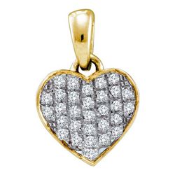 0.10CT Diamond Heart 10KT Pendant Yellow Gold