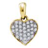 Image 1 : 0.10CT Diamond Heart 10KT Pendant Yellow Gold