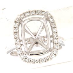 Genuine 14K White Gold 0.71CTW Diamond Semi Mount Ring - REF-94K2R