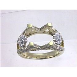 Genuine 14K Two Tone Gold 1.05CTW Diamond Semi Mount Ring - REF-117H8W