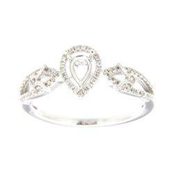 Genuine 14K White Gold 0.17CTW Diamond Semi Mount Ring - REF-35H2W