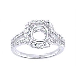 Genuine 14K White Gold 0.6CTW Diamond Semi Mount Ring - REF-60K6R