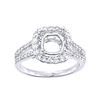 Image 1 : Genuine 14K White Gold 0.6CTW Diamond Semi Mount Ring - REF-60K6R