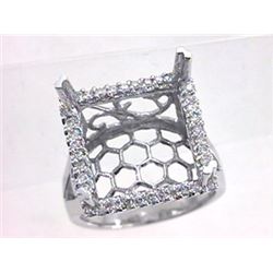 Genuine 14K White Gold 0.46CTW Diamond Semi Mount Ring - REF-75Y5Z