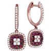 Image 1 : 0.35CT Diamond and 0.60CT Ruby Anniversary 18KT Earrings Rose Gold