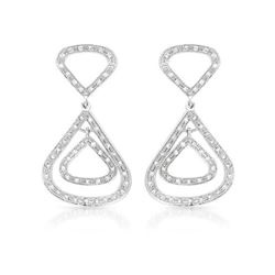 Genuine 0.67 TCW 14K White Gold Ladies Earring - REF-69M2F
