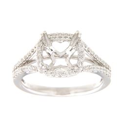 Genuine 14K White Gold 0.36CTW Diamond Semi Mount Ring - REF-60T3K