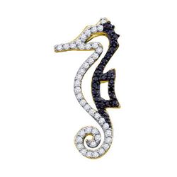 0.20CTW White and Black Diamond Anniversary 10KT Pendant Yellow Gold