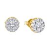 Image 1 : 0.25CT Diamond Flower 14KT Earrings Yellow Gold