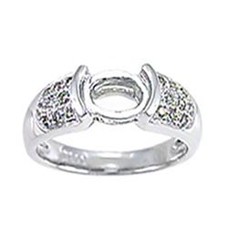 Genuine 14K White Gold 0.24CTW Diamond Semi Mount Ring - REF-54Y6Z