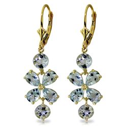 5.32 ctw Aquamarine Earrings Jewelry 14KT Yellow Gold