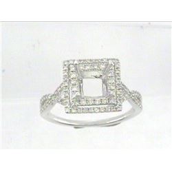 Genuine 14K White Gold 0.47CTW Diamond Semi Mount Ring - REF-49K4R
