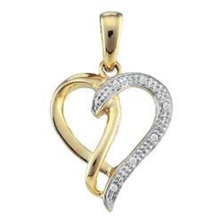 0.03CT Diamond Heart 10KT Pendant Yellow Gold