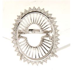 Genuine 14K White Gold 1.32CTW Diamond Semi Mount Ring - REF-195H7W