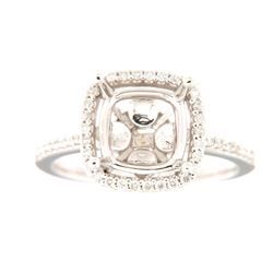 Genuine 14K White Gold 0.26CTW Diamond Semi Mount Ring - REF-62K3R