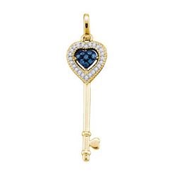 0.10CT Diamond Key 10KT Pendant Yellow Gold