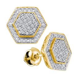 0.33CT Diamond Micro-Pave 10KT Earrings Yellow Gold