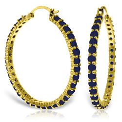 6 ctw Sapphire Earrings Jewelry 14KT Yellow Gold