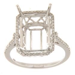 Genuine 14K White Gold 0.29CTW Diamond Semi Mount Ring - REF-53T6K