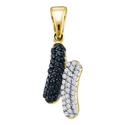 0.25CTW White and Black Diamond Anniversary 14KT Pendant White Gold