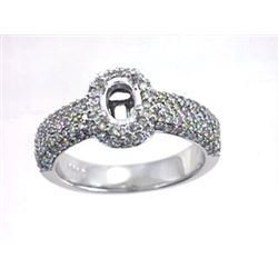 Genuine 14K White Gold 0.95CTW Diamond Semi Mount Ring - REF-88H3W