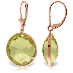 34 ctw Quartz Lemon Earrings Jewelry 14KT Rose Gold