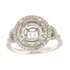 Image 1 : Genuine 14K White Gold 0.44CTW Diamond Semi Mount Ring - REF-73A7X