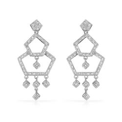 Genuine 0.61 TCW 18K White Gold Ladies Earring - REF-99Z4T