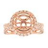 Image 1 : Genuine 14K Rose Gold 1.31CTW Diamond Semi Mount Ring - REF-133N4A