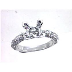 Genuine 18K White Gold 0.62CTW Diamond Semi Mount Ring - REF-115Y7Z