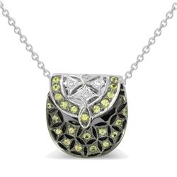 Genuine 0.33 TCW 14K White Gold Ladies Pendant - REF-45N3A