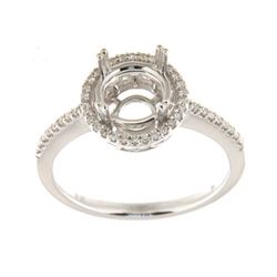 Genuine 14K White Gold 0.18CTW Diamond Semi Mount Ring - REF-47X2Y