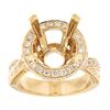 Image 1 : Genuine 14K Yellow Gold 1.48CTW Diamond Semi Mount Ring - REF-198N6A
