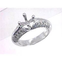 Genuine 14K White Gold 0.78CTW Diamond Semi Mount Ring - REF-67X8Y