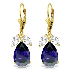 10.30 ctw White Topaz Earrings Jewelry 14KT Yellow Gold
