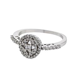 Genuine 14K White Gold 0.33CTW Diamond Fashion Ring - REF-43G4M