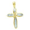 Image 1 : 0.25CT Diamond Cross 10KT Pendant Yellow Gold