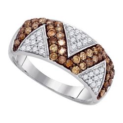 0.85CTW White and Yellow Diamond Micro-Pave 10KT Ring White Gold