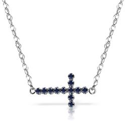 0.30 CTW Sapphire Necklace Jewelry 14KT White Gold